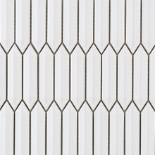 Eden Glazed Porcelain Mosaic - Dimensional Picket White Glossy