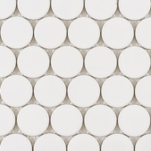 Eden Glazed Porcelain Mosaic - 2" Penny Rounds White Glossy