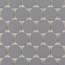 Eden Glazed Porcelain Mosaic - 2" Penny Rounds Grey Matte