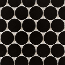 Eden Glazed Porcelain Mosaic - 2" Penny Rounds Black Matte