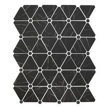 Avi Glass Marble Mosaics - Nero Triangle Matte