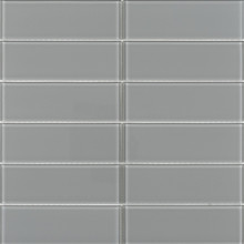 Classic Tile Pane Glass Mosaic - Dark Grey Glossy