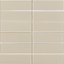 Classic Tile Pane Glass Mosaic - Ivory Glossy