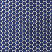 Eden Glazed Porcelain Mosaic - Penny Rounds Cobalt Glossy