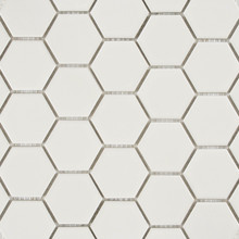 Eden Glazed Porcelain Mosaic - 2" Hexagon White Matte