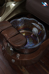 Spa Pedicure Chair For Nail Salon - Dark Brown Chair / Dark Brown Base