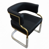 Black Customer Chair Gold Line