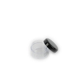 Empty Plastic Container For Powder 0.5oz Black Cap