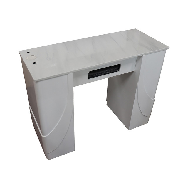 New Single Nail Table White Marble