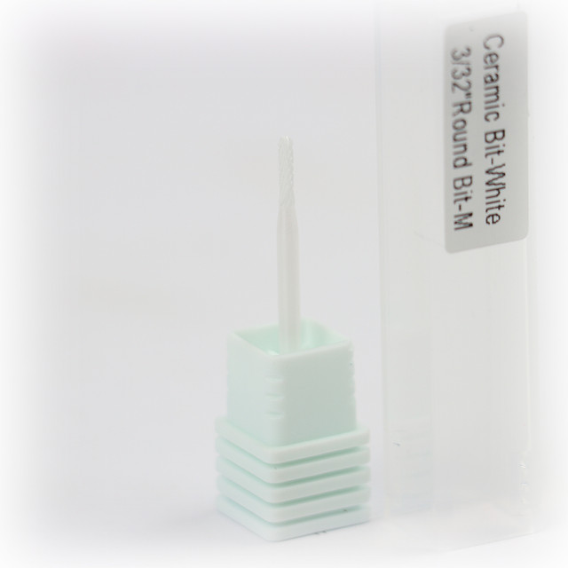 Nail Drill Bit - Ceramic Bit-White Round Bit-M