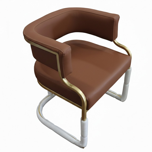 Chocolate Customer Chair Gold Line