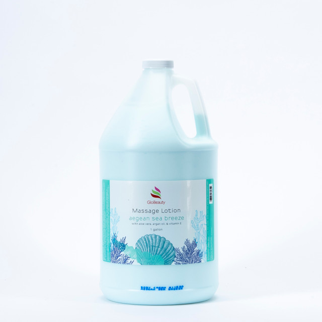 Globeauty Massage Lotion Aegean Sea Breeze With Aloe Vera, Argan Oil, & Vitamin E 1 Gallon