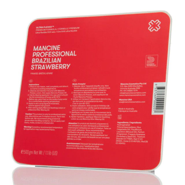 Mancine Brazilian Strawberry Hot Wax 1KG (500G x 2)
