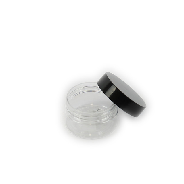 Empty Plastic Container For Powder 1oz Black Cap