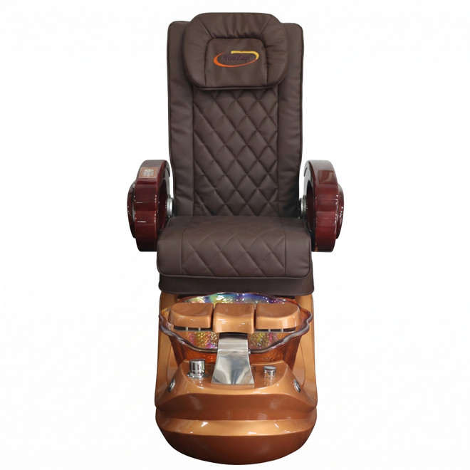 Spa Pedicure Chair For Nail Salon - Chocolate Chair / Cappuccino Base