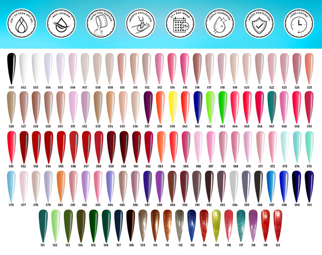 ## Lavish NuRevolution Color Chart Full 120 Colors