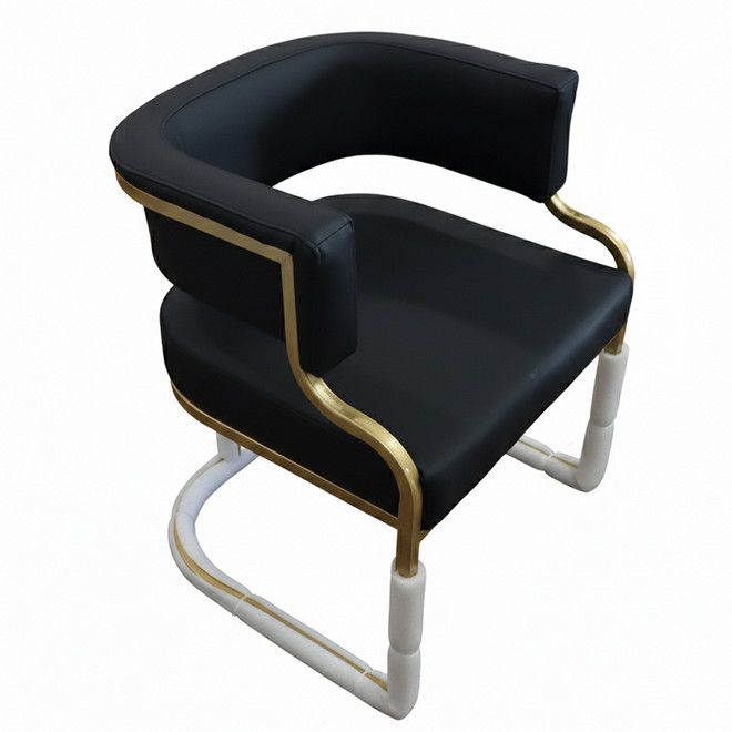 Black Customer Chair Gold Line