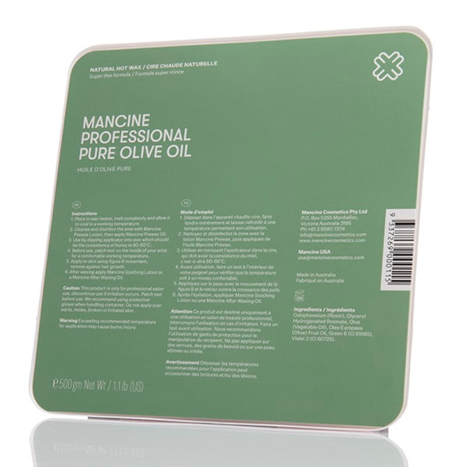 Mancine Pure Olive Oil Hot Wax 1KG (500G x 2)