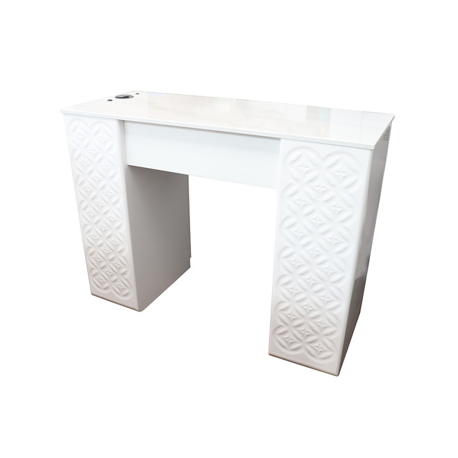 Lucky Single Nail Table White Marble