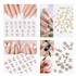 Letter Name Nail Diamond Nail Art Jewelry - Rose Gold