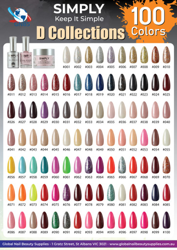 ## Simply D Collections Color Chart Full Color #001 - #100