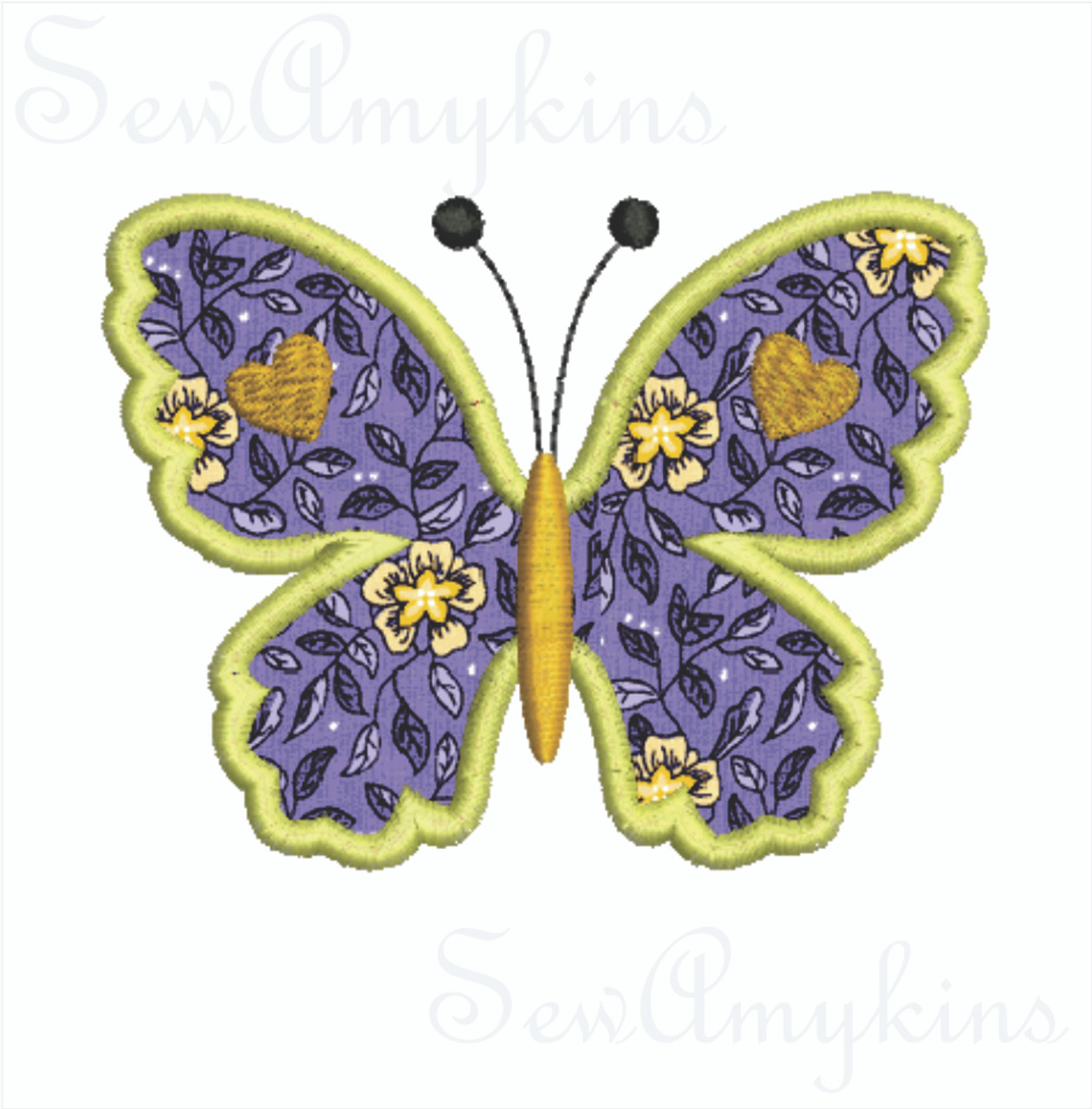 Butterfly Applique Embroidery Design