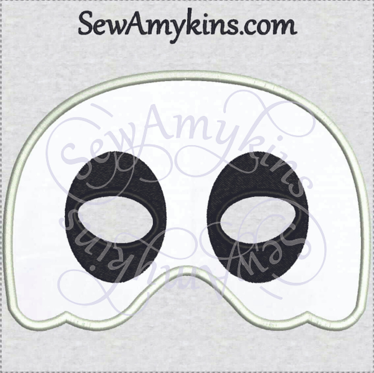 Ghost Mask applique Halloween design Now IN 2 SIZES for KIDS & ADULTS  Casper - SewAmykins