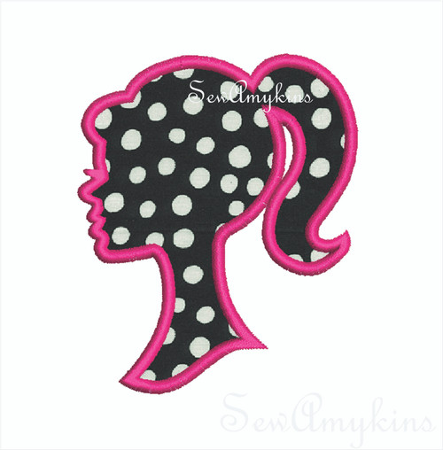 Barbie face applique 3 files