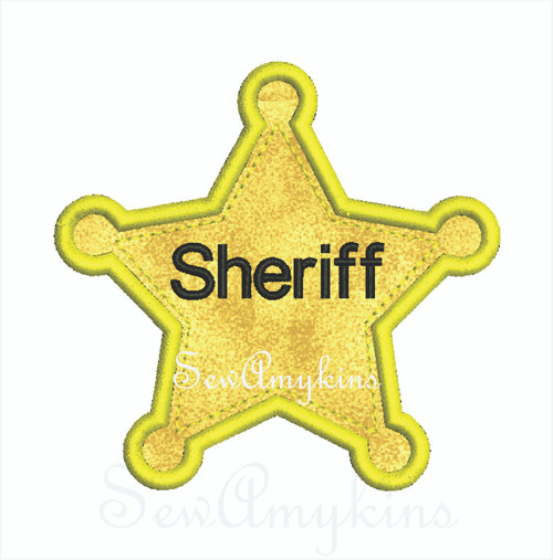 Sheriff Badge Star applique 5 points