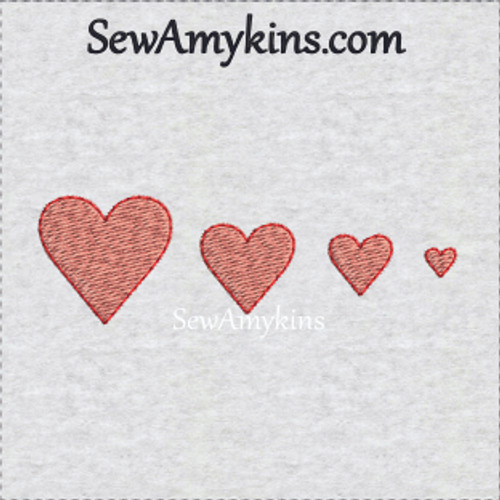 tiny simple embroidery heart hearts with outline stitch