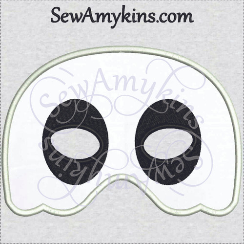 ghost halloween mask applique machine embroidery design Casper