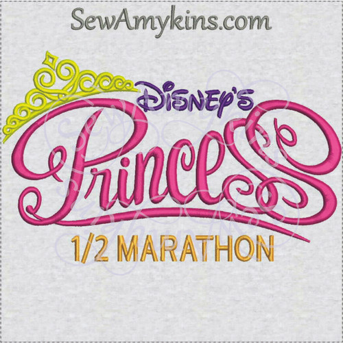 Disney Princess half marathon run machine embroidery