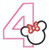 Minnie Mouse applique Number 4