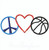 Peace Love Basketball 2 sizes