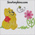 Pooh bear applique sitting bee flower machine embroidery design