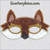 fox animal mask applique machine embroidery design foxy