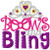 Bows and Bling Crown applique