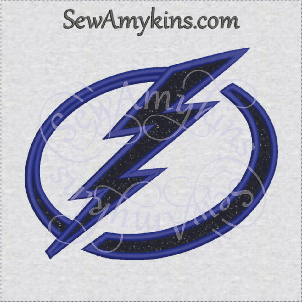 Tampa Bay Lightning applique machine embroidery design 5 files fill