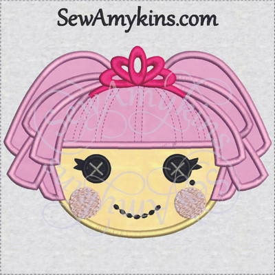 LaLaLoopsy Jewel Sparkles applique doll face embroidery design 2 sizes ...