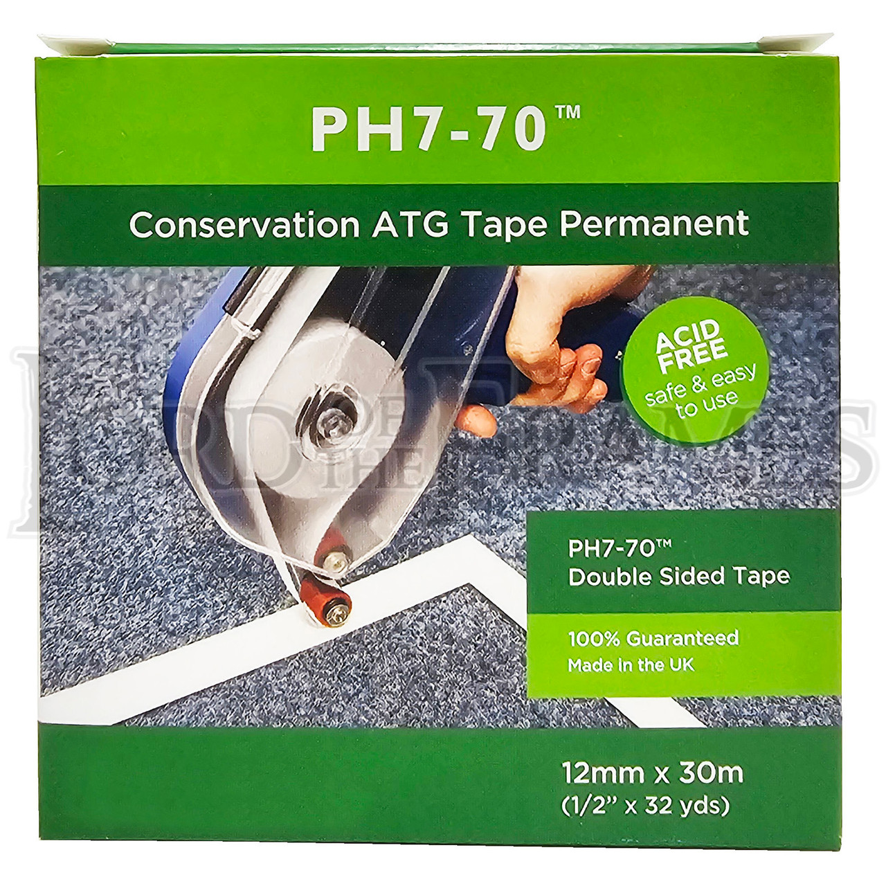 PH7-70 Acid Free Conservation White Mount Fixing and Hinging tape 25mmx66m