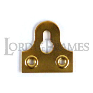 32mm Slotted Mirror Picture Plates Brass Plated