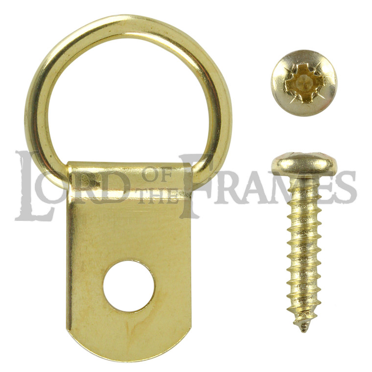 Quality Brass Plated 1 Hole Single D Rings