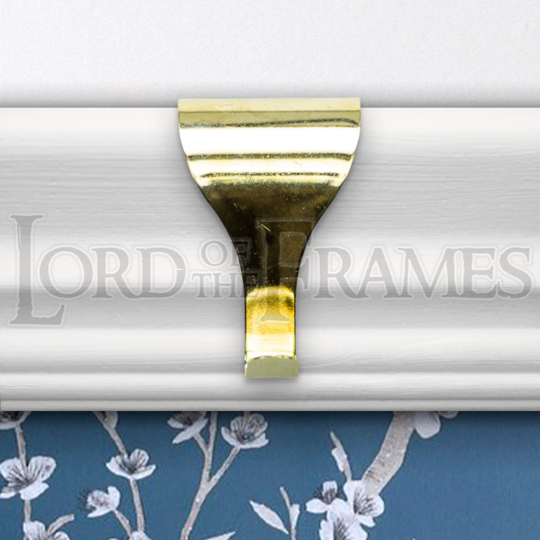 Picture Rail Hook 46 x 32mm Brass Plated