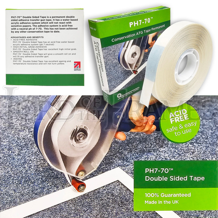 12mm x 30m ATG Tape PH7-70 Acid Free Conservation Double Sided Transfer Adhesive