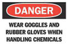 BRADY SPC ABSORBENTS 22349 DANGER SIGN,7 X 10IN,R AND BK/WHT,ENG