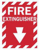 BRADY SPC ABSORBENTS 25717 FIRE EXTINGUISHER SIGN,14X10",WHT/R