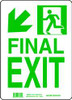BRADY SPC ABSORBENTS 81719 EXIT SIGN,14X10",GRN/WHT,FINAL EXIT