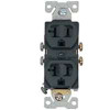 COOPER WIRING 877B-BOX 20A 3WIRE GND BRWN DUPL RECPT