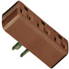 COOPER WIRING BP1147B BRWN 3OUTLET 2WIRE GND ADAPT