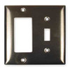 HUBBELL SS126 PLATE WALL 2 GANG SILVER